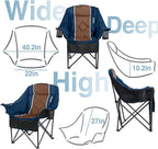 Oversized Camping Chair for Adults - Heavy Duty 400 lbs Padded Folding Chair with Wine Glass Holder, 2 Cup Holders & Side Pockets, Portable Carry Bag for RV, Tailgating, Lawn