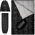 Down Camping Blanket - Lightweight, Packable, Warm & Puffy Outdoor Travel Quilt for Sleep, Hiking, Backpacking, Stadium, Festivals, Water-Resistant Sleeping Bag 55"x79"