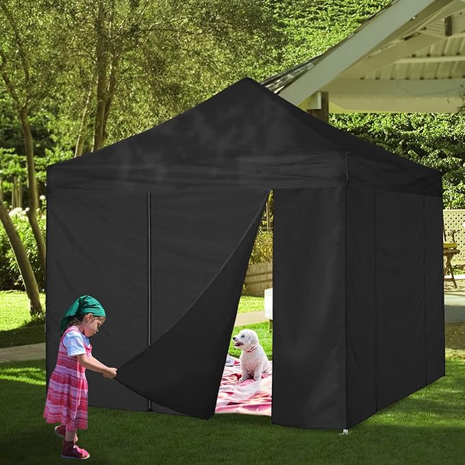 COOSHADE Instant SunWall 10x10 SideWall for Pop up Canopy Tent, 1 Pack Door Wall Only, Black