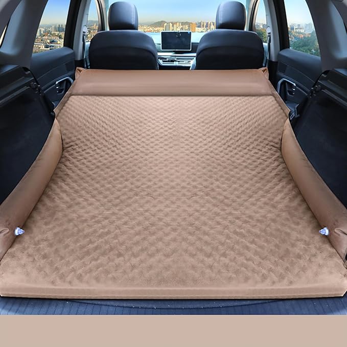 Inflatable Car Air Mattress for Toyota Prius/Prius+ XW50 XW30/5.Gen 2003-2025 Air Mattress Camping Bed Car Sleeping Bed Portable Foldable Car Air Bed,Suede Coffee