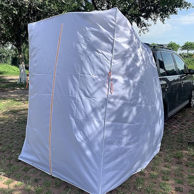 SUV Tailgate Shelter Tent Privacy Shelter Waterproof White Portable Changing Room for Biking Toilet Shower Sleeping Beach Swimming L:W:H:4.9ft:4.9ft: 7.5ft 6pcs Tent Pegs to fix
