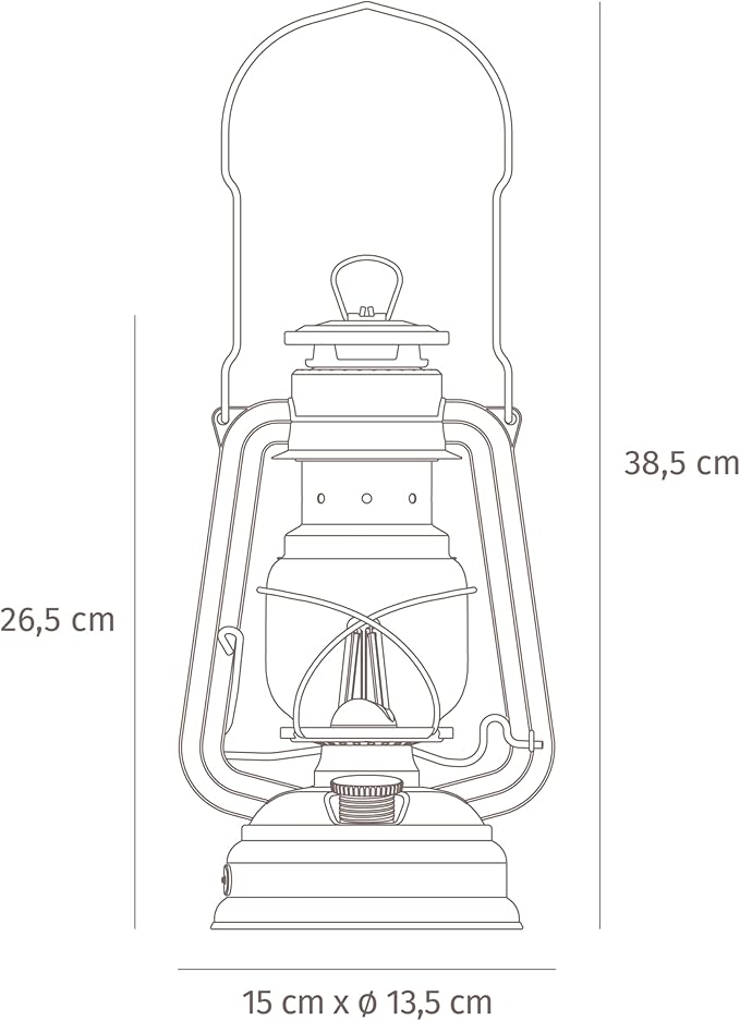 Feuerhand Outdoor Kerosene Fuel Lantern, German Made Weather Resistant Baby Special 276 Galvanized Hurricane Lamp for Camping or Patio, 10 Inches, Matte Black