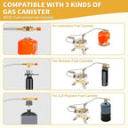 11800W Portable Windproof Camping Stove Lightweight Camp Stove Collapsible Backpacking Stove with EVA Box for Outdoor Camping Cooking Hiking and Picnic, white