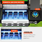4-Burner Propane Gas Grill with Side Burner, 50,000 BTU Outdoor Gas BBQ Grill with Stainless Steel Grates and Side Tables for Outdoor Cooking Kitchen, Patio and Backyard, Green