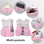 Lightweight Running Vest with 2pcs 500ml Water Bottle for Men Women, Reflective Water Vest Hydration Pack Hydropack for Hiking, M/L