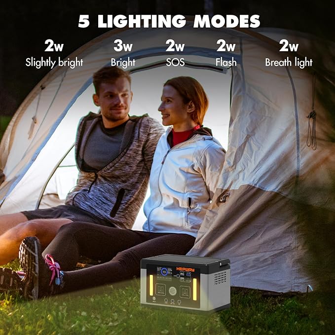 Portable Power Station 700W 577Wh Solar Generator, 120V Pure Sine Wave AC, PD 60W Fast Charge, 1000W Surge Inverter Power Bank Home Backup Battery for CPAP, Camping, RV, Outage