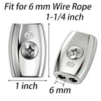 TOPZEA 20 Pcs Electric Rope Connectors 6 mm Poly Rope Connector, Galvanized Aluminum Alloy Heavy Duty Electric Fence Wire Connectors for Agricultural Fencing, Horse Fence Accessories