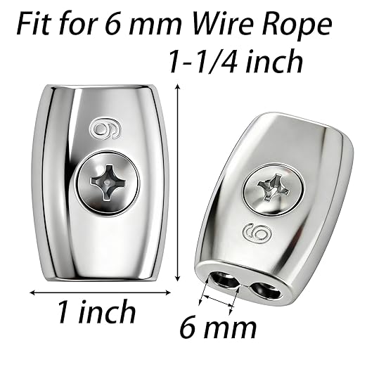 TOPZEA 20 Pcs Electric Rope Connectors 6 mm Poly Rope Connector, Galvanized Aluminum Alloy Heavy Duty Electric Fence Wire Connectors for Agricultural Fencing, Horse Fence Accessories