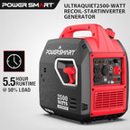 PowerSmart 2500-Watt Portable Gas Inverter Generator, Super Quiet, High Fuel-Efficient Generator, Lightweight, EPA Compliant 2025