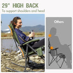 PORTAL Oversized Folding Rocking Camping Chair Portable Outdoor Rocker with High Back Hard Armrests Carry Bag, Supports 400 lbs
