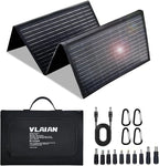 60W Portable Solar Panel,60 Watt Foldable Solar Panels Chargers with QC3.0 USB-A USB-C DC5521,IP67 Waterproof Power Emergency for Small Power Station Camping Hiking Outdoor