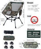 iClimb Ultralight Compact Camping Folding Beach Chair with Anti-Sinking Large Feet and Back Support Webbing (Woodland - Square Frame)