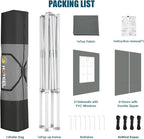 Hoteel 6.6 x 6.6 Pop up Canopy,Easy Up Heavy Duty Canopy with 4 Sidewalls,Upgrade Hexagonal Tube UPF50+ 1500mm Waterproof,Outdoor Canopy Tent with Carry Bag for Commercial Events,Beach,Camping,Grey