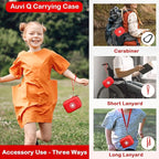 Fukumi Auvi Q Carrying Case,Portable Medicine Emergency Bag for 2 Auvi-Q Auto Injectors,Asthma Inhaler,Nasal Spray,Allergy Medicine,First Aid,Hard Travel Case with Carabiner and Lanyard,Bag Only
