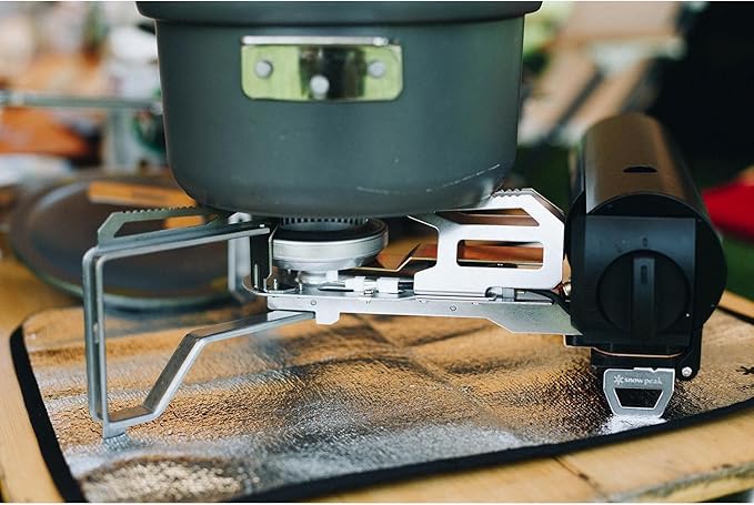 Snow Peak's Home & Camp Burner, Khaki, GS-600KH-US, Designed in Japan, Lifetime Product Guarantee, Lightweight and Compact for Camping, Stable Base for Cooking, One Size