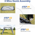 Instant Setup Inflatable Air Shelter 10x10ft Canopy Tent for Camping, with 4 Removable Side Panels for 6-8 Person – Ideal for Garden, Beach, Park, and Outdoor Events