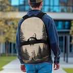 Wolf Backpack for Men Lightweight Bookbag with Lunch Box Large Capacity Daypack with Detachable Lunch Bag for Travel Outdoor Casual Daypack