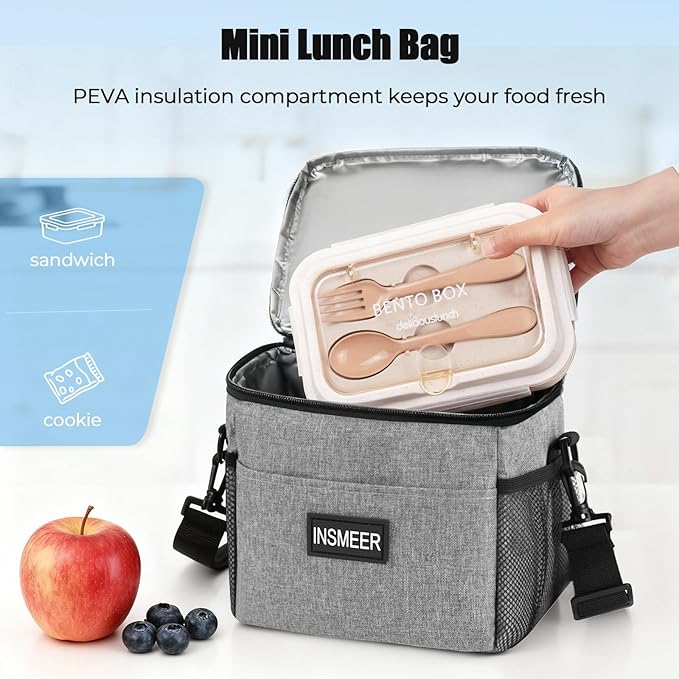 INSMEER Rolling Coolers with Mini Lunch Bag, 50 Cans Collapsible Hard Liner Cooler with Wheels, 2-in-1 Portable Trolley Cart, Coolerbag for Grocery Shopping