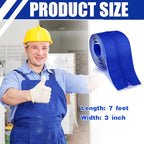 Tigeen 4 Roll Heavy Duty Zipper Door for Dust Barriers 7 ft x 3 Inch Self Adhesive Construction Zipper Door for Greenhouse Tent Accessories (Blue)