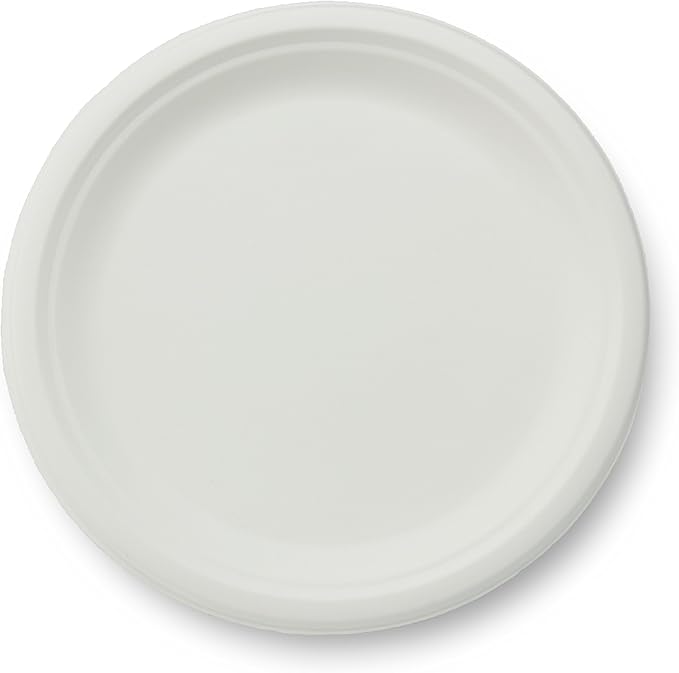 100% Compostable Natural Plant Fiber Plate, 10-Inch, 500-Count Case