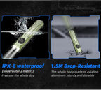 JETBeam E26 Rechargeable EDC Flat Flashlight 4 Constant Brightness Modes+Strobe+1300mW UV+Green Beam Combo,2000 Lumens Portable Pocket Lights,IPX-8,Triple Sources for Outdoors,Emergency,Working