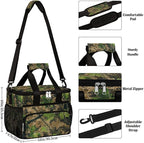 Leakproof Reusable Insulated Cooler Lunch Bag Camouflage Forest Tree Pattern Picnic Lunch Box for Women Men Cooler Tote Office Work Camping Beach 24 Can 15L