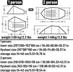 Naturehike 2.2lb/3.2lb Ultralight Backpacking Tent - 1/2 Person Waterproof Tunnel Tent with Lightweight Aluminum Pole, Easy Setup One Man Tent for Camping, Backpacking, Hiking, Hunting