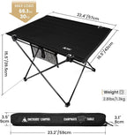 ONETIGRIS Foldable Camping Table, Lightweight Portable Table Sturdy & Quick Setup, Holds Up to 66 lbs, Perfect for Camping, Hiking, Backpacking, Picnic, Beach, Travel