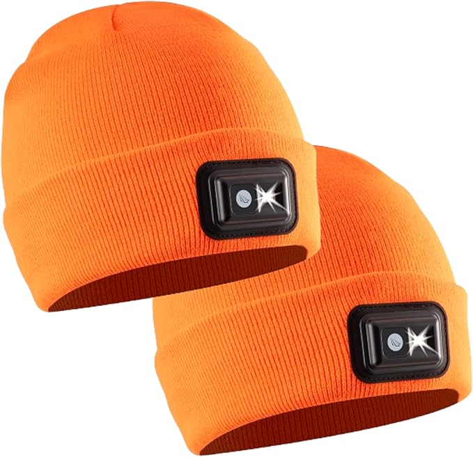 POWERCAP LED Hat Light 150 Lumens Rechargeable Fleece Beanie with Bright Built-in Headlamp Waterproof LED Warm One Size Cap