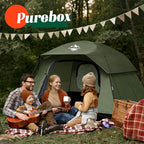Tents for Camping 4 Person with 2 Doors and Rainfly, Camping Tents Waterproof Windproof, Large Mesh Ventilation, Easy Setup Windproof Family Tent for Outdoor Camping Hiking Backpacking