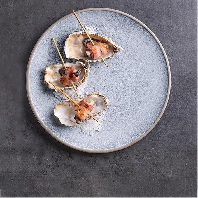 Camping Plates Minimalist Ceramic Dinner Plate Home Breakfast Tableware Western Steak Flat Decorative Plate
