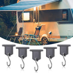BBTO Rv Awning Hooks for Lights Camping Awning Accessory Hangers S Shaped Hooks Set Rv Party Light Hangers for Christmas Party Camping Tent Indoor and Outdoor Supplies (Grey and Silver,12 Pairs)