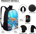 Sea Turtles School Backpack Set for Kids Boys 4Pcs Animal Bookbag and Lunch Bag Sets for Little Boys Ages 8-12 Elementary Middle School,Daypack with Adjustable Strap for Travel Hiking