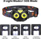 Lsnisni Kids Headlamp,LED Head Lamp with 4 Modes,IPX5 Waterproof Head Lights for Forehead,Head Flashlight for Adults and Kids Outdoor Camping Hiking Running,3 AAA Batteries Included