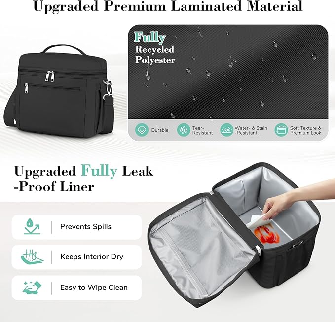 DALINDA Lunch Bag Cooler Bag Lunch Box for Women Men, 13L Large Insulated Leak Proof LunchBox Lightweight for Picnic,Grocery,Beach,Camping,Travel,Work