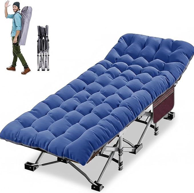 ABORON Heavy-Duty Folding Guest Bed for Adults, 500lb Capacity, Portable Extra Cot with 1217D Double Layer, Ideal for Indoor Guest Stays & Temporary Home Use