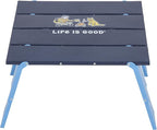Life is Good Family Portable Outdoor Folding Table with Adjustable Height and Carry Bag for Beach, Camping, 30lb Weight Capacity, 22" x 20" x 16"