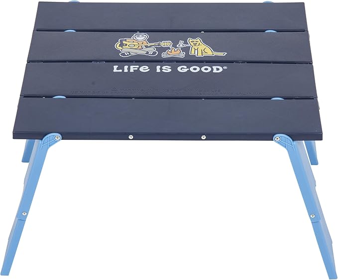 Life is Good Family Portable Outdoor Folding Table with Adjustable Height and Carry Bag for Beach, Camping, 30lb Weight Capacity, 22" x 20" x 16"