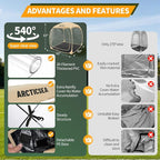 ARCTICSEA Thickened PVC Sports Tent - All-Weather Shelter Pod for 2-6 Person, Pop-Up Shelter, Instant Setup, Removable Top & Sealed Floor for Outdoor Events, Soccer, Rugby