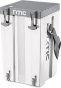RTIC Halftime Water Cooler Portable Carrier Container, Drink Beverage Dispenser, Stackable with 2 Taps, Bottleless, BPA-Free, for Sports, Camping, BBQ, Parties, Picnic, & More, White