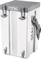 RTIC Halftime Water Cooler Portable Carrier Container, Drink Beverage Dispenser, Stackable with 2 Taps, Bottleless, BPA-Free, for Sports, Camping, BBQ, Parties, Picnic, & More, White