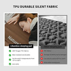 Naturehike Camping Sleeping Pad, Ultralight Inflatable Sleeping Mat with Pillow Built-in Foot Pump, 2.6 Inch Lightweight Air Mattress for Backpacking, Hiking, Traveling (Brown)