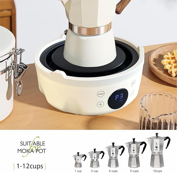 Mini Hot Plate Electric - Portable hot plate, Small Hot Plate, Mini Electric Stove, Perfect Size For Moka Pot, Melting Wax And More, Suitable For Kitchen, RV camping, Outdoor, 600W, 9 heat levels