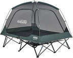 Kakadu Camping Tent Cot, 2 Person, Quick Setup, Folding, Compact, Elevated Tent with BlockOut Rain Fly, Awning Poles, Ultra-Fine Mesh Windows, and Carry Bag