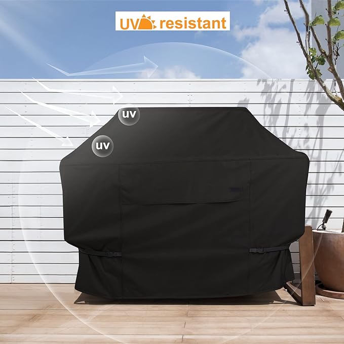 NettyPro Grill Cover for Outdoor Grill 52 inch Waterproof Heavy Duty Gas BBQ Cover for Outside Weber, Char-Broil, Brinkmann, Jenn Air, Nexgrill 2-3 Burners Barbecue, Black