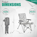 SUNNYFEEL Folding Camping Chair Heavy Duty Ergonomic Chairs Support 500lbs with Adjustable Breathable High Back Support and Cup Holder, Aluminum Frame for Fishing, Camp, Beach, Lawn, RV, Patio