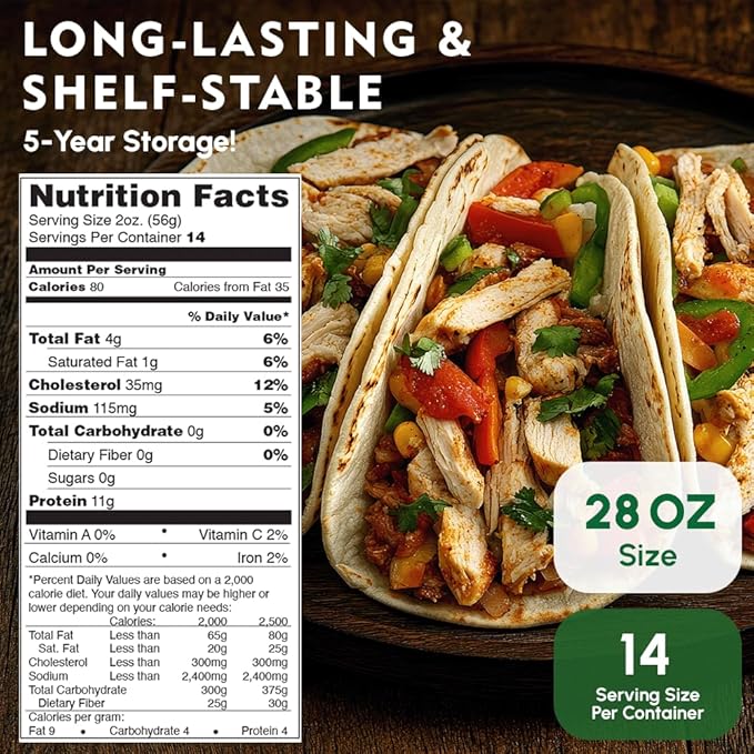 Werling & Sons Canned Chicken 28 Oz– Fully Cooked, Ready to Eat | Premium Quality, Recipe-Ready Canned Meat | 5-Year Shelf Life | Pantry Staple for Camping, Survival & Emergency Use | Made in USA | Pack of 6