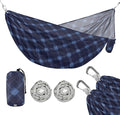 Dark Blue Checks Camping Hammock Indoor Hammock for Camping Travel Accessories