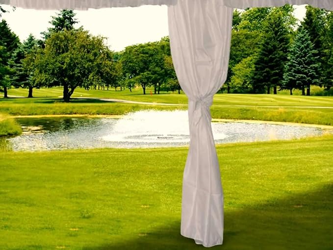 TentandTable Elegant 8.5' Polyester Canopy Tent Leg Drapes for Enhanced Weddings & Formal Events Aesthetics – Water-Resistant Party Tent Leg Drapery, 2-Pack