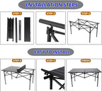 Camping Table，Portable Folding Table,with Carry Bag，Suitable for Indoor, Outdoor, Camping, Backyard, Party, Patio, The Black Camping Table at The Beach